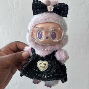 Adorable Labubu Black Dress with matching Bow